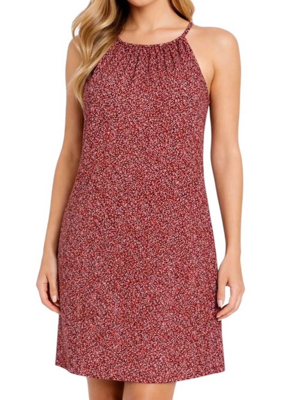 Michael Kors Black Floral Vine Print Shift Dress XL Sleeveless High Neck